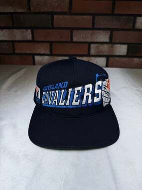 Vintage 90s Cleveland Cavaliers Sports Specialties Grid Snapback Hat Cap NBA